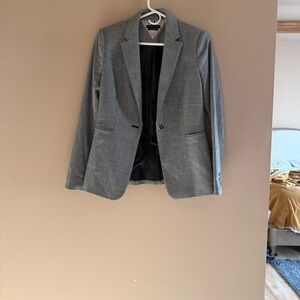 Tommy Hilfiger Grey Glen Plaid Single-Button Blazer